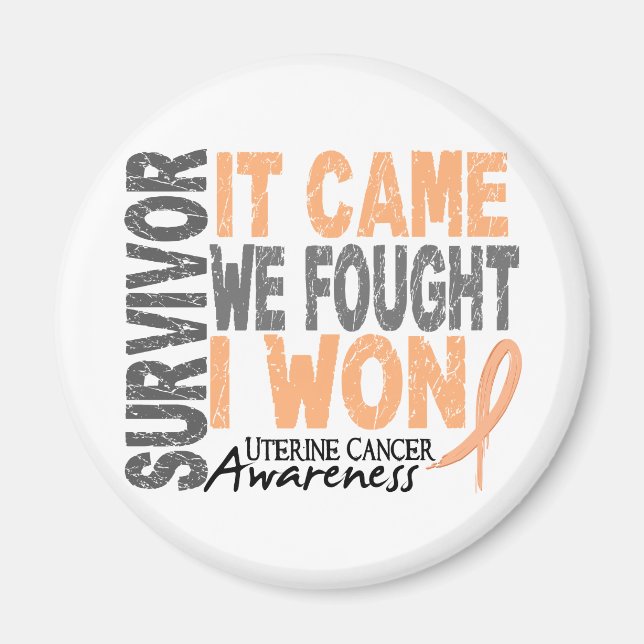 Uterine Cancer Survivor It Came We Fought I Won Magnet (Front)