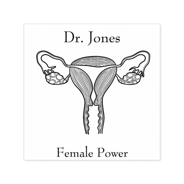 Uterus, Human Organs Self Inking Rubber Stamp (Design)