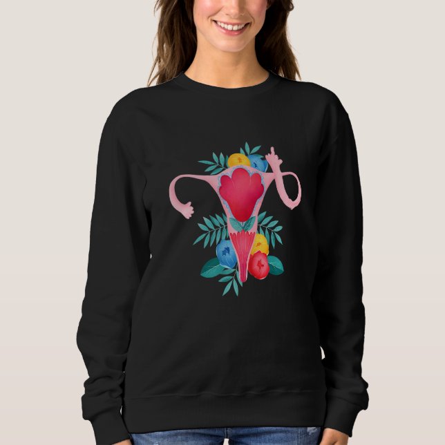 Uterus Shows Middle Finger Feminist Feminism Sweatshirt (Front)