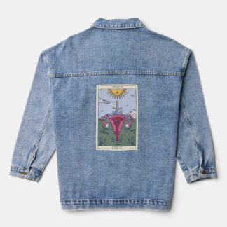 Uterus Strength Tarot Card Design Denim Jacket