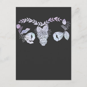Uterus Surgery Female Floral Hysterectomy Get Well Postcard