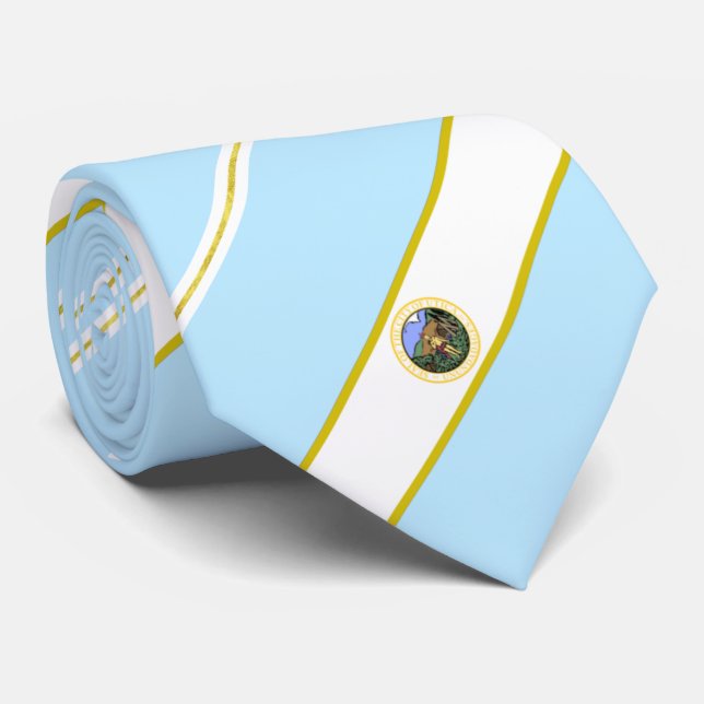 Utica (New York) city flag Neck Tie (Rolled)