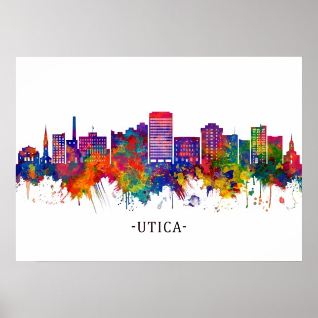 Utica New York Skyline Poster (Front)