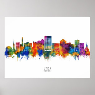 Utica New York Skyline Poster