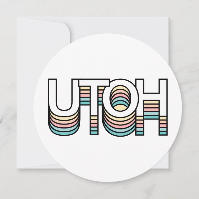UTOH Pastel Retro Aesthetic Modern Mood Typography Invitation (Front)