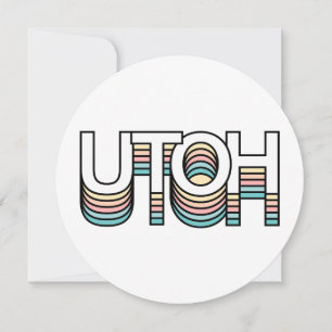 UTOH Pastel Retro Aesthetic Modern Mood Typography Invitation