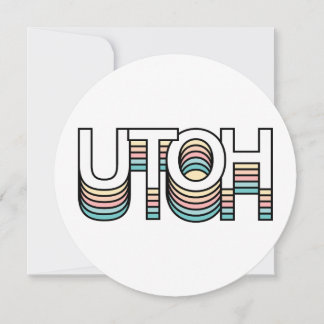 UTOH Pastel Retro Aesthetic Modern Mood Typography Invitation