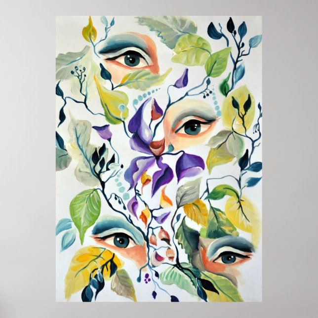Utopian Psychedelic Surreal Eyes Design Poster (Front)