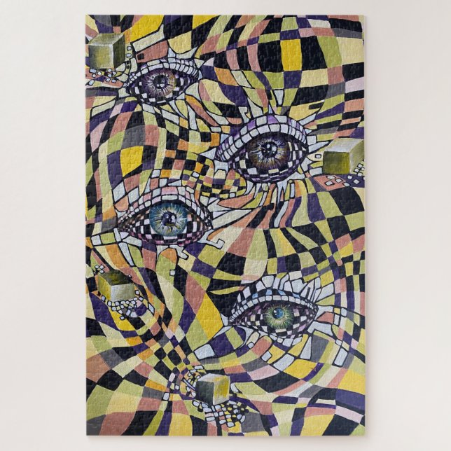 Utopian Watercolor in Pop Surrealism Artwork Jigsaw Puzzle (Vertical)