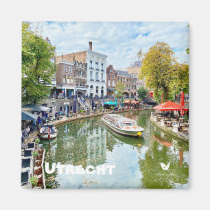 Utrecht canal, fridge magnet by Velvet Escape