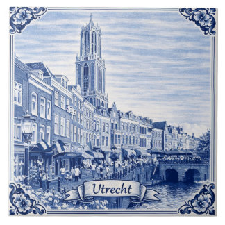 Utrecht Delft Blue style ceramic tile