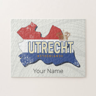 Utrecht Netherlands Map Dutch Vintage Souvenir Jigsaw Puzzle