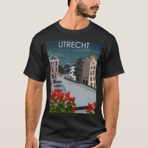 Utrecht The Netherlands Vintage Minimal Retro Trav T-Shirt