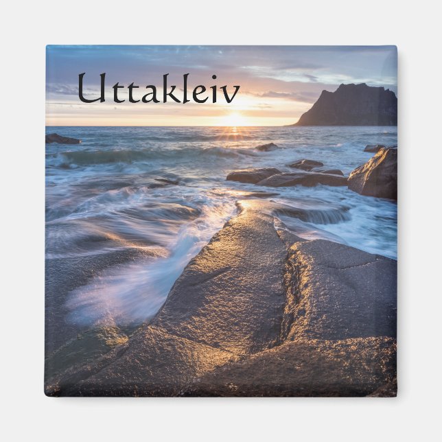 Uttakleiv Lofoten Souvenir Magnet (Front)