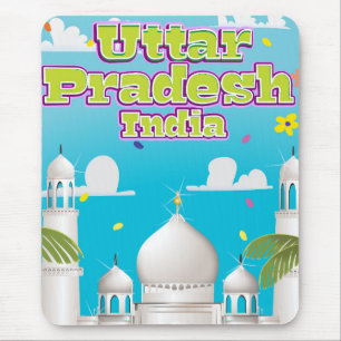 Uttar Pradesh Indian Travel poster. Mouse Pad