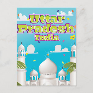 Uttar Pradesh Indian Travel poster. Postcard