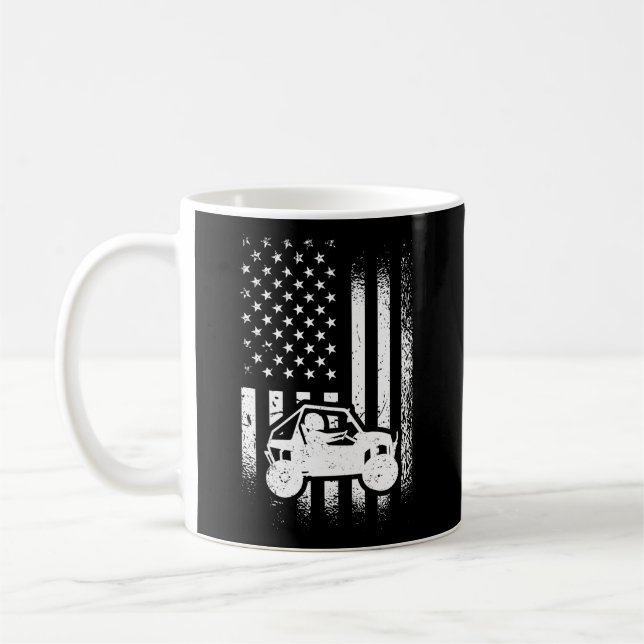 Utv Driver American Flag Utv Sxs Side-By-Side Coffee Mug (Left)
