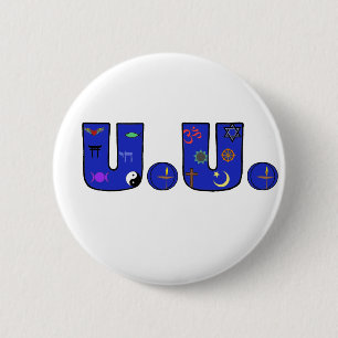 UU Blue Religious Symbols Bag 6 Cm Round Badge