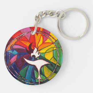 UU Chalice Round KeyChain Unitarian Universalist