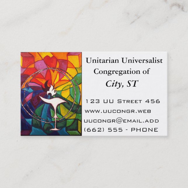 UU Flaming Chalice Customisable Business Cards (Front)