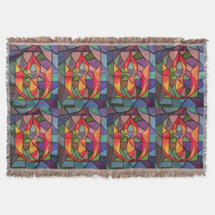 UU Flaming Chalice Original Artwork Throw Blanket