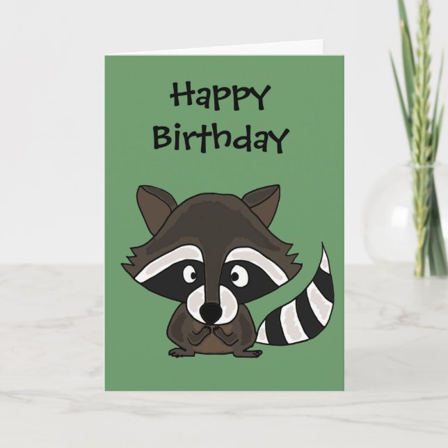 UU- Funny Racoon Cartoon Art Card (Front)