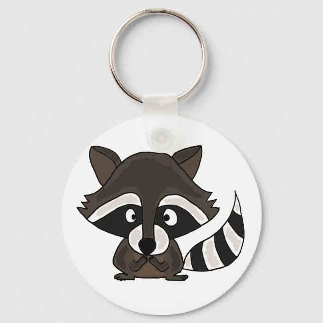 UU- Funny Racoon Cartoon Art Key Ring (Front)