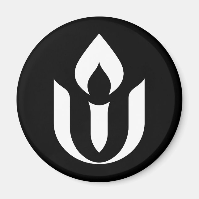 UU White Chalice Symbol Refrigerator Magnet (Front)