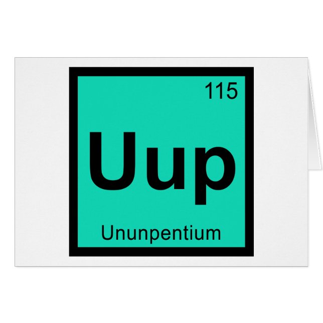 Uup - Ununpentium Chemistry Periodic Table Element (Front Horizontal)