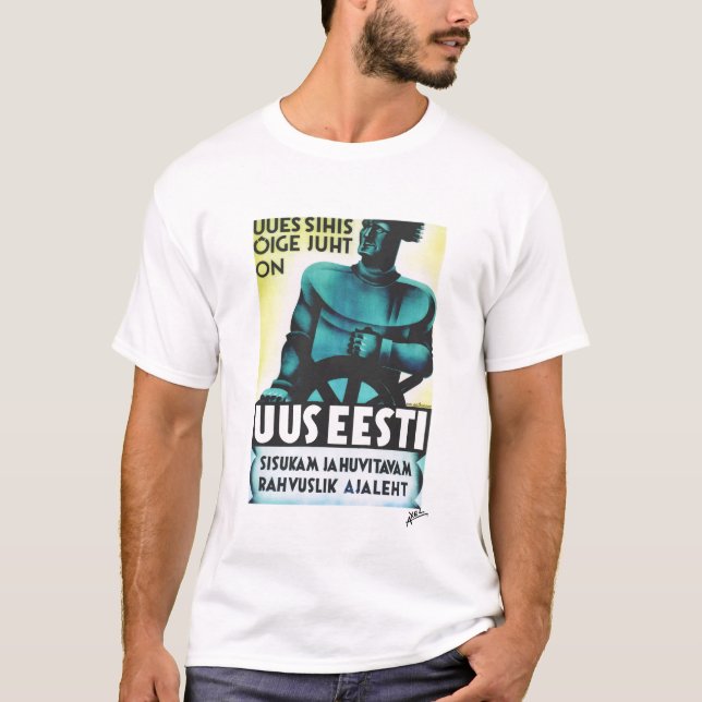 Uus Eesti "New Estonia" - Newspaper Poster T-Shirt (Front)
