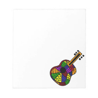 UV- Colourful Folk Art Guitar Design Notepad