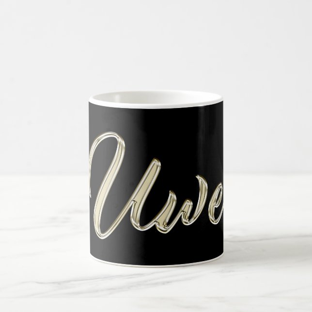 Uwe Name whitegold Tasse Teetasse Kaffetasse Coffee Mug (Center)