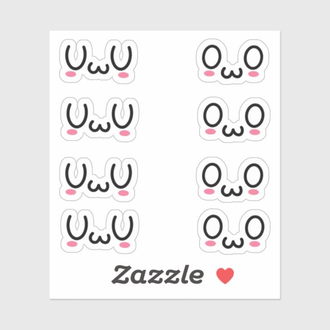 Uwu and Owo Custom-Cut Vinyl Sticker (Sheet)