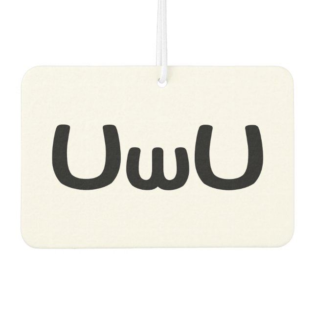 UwU Happy Anime Face Emoticon Car Air Freshener (Front)