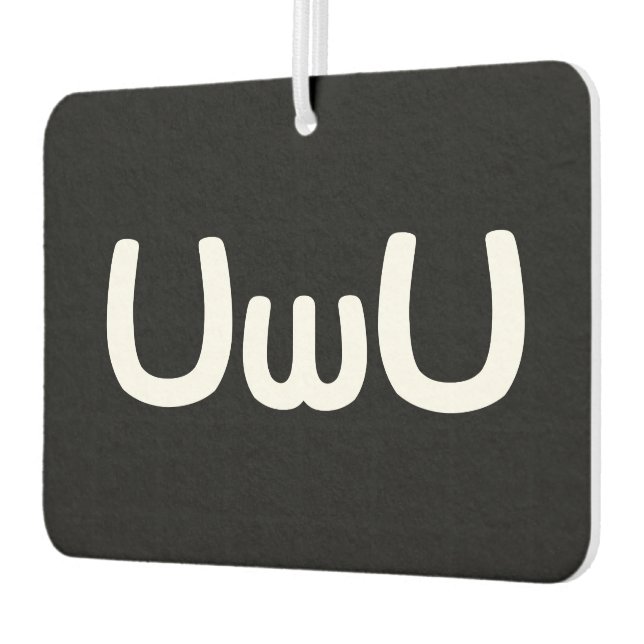 UwU Happy Anime Face Emoticon Car Air Freshener (Left)