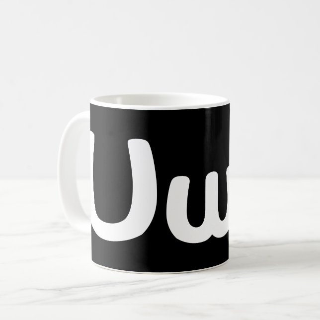 UwU Happy Anime Face Emoticon Coffee Mug (Front Left)