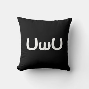UwU Happy Anime Face Emoticon Cushion