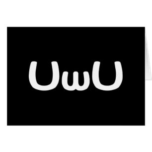 UwU Happy Anime Face Emoticon Greeting Card