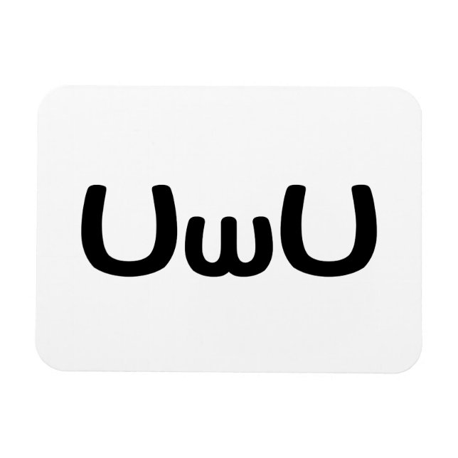 UwU Happy Anime Face Emoticon Magnet (Horizontal)