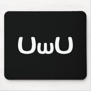 UwU Happy Anime Face Emoticon Mouse Pad