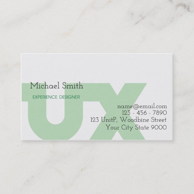 UX Designer Business Card (Front)