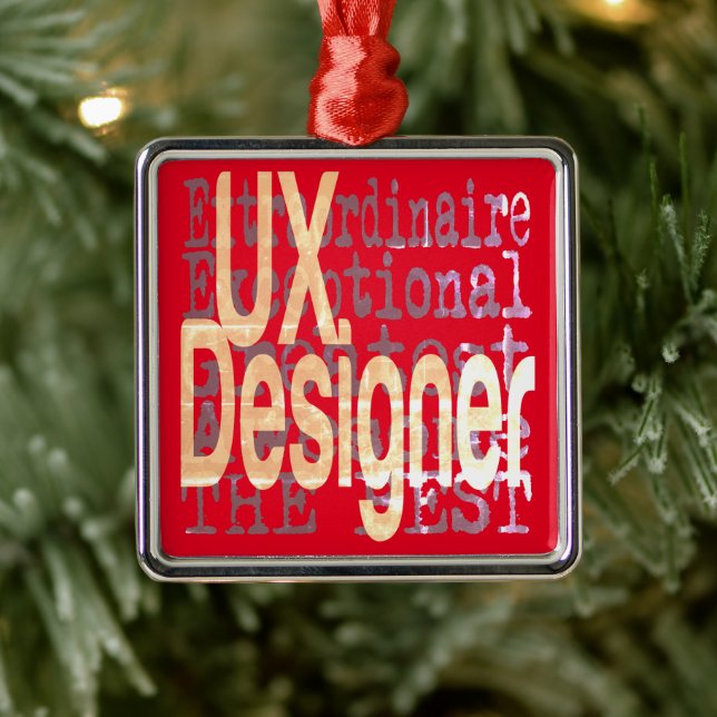 UX Designer Extraordinaire Metal Ornament (Tree)