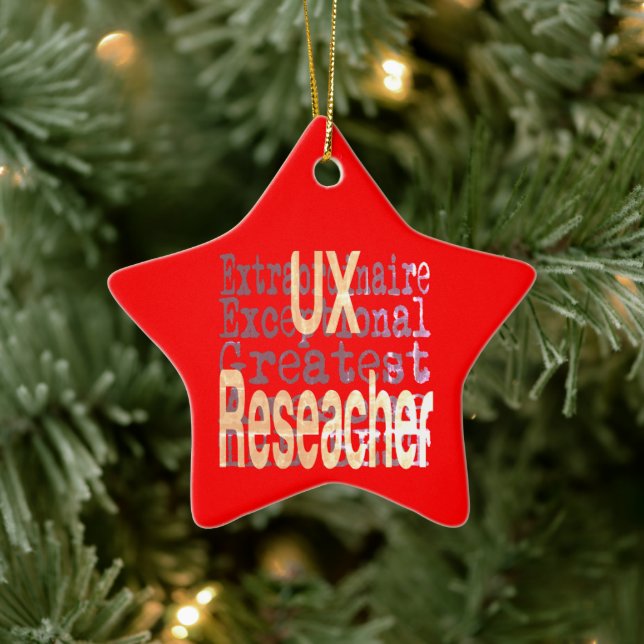 UX Researcher Extraordinaire Ceramic Ornament (Tree)