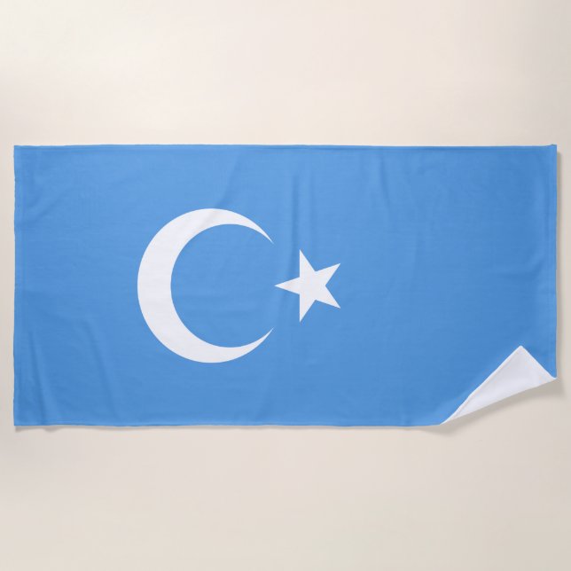 Uyghur Flag of East Turkistan (Uyghuristan) Beach Towel (Front)