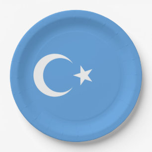 Uyghur Flag of East Turkistan (Uyghuristan) Paper Plate