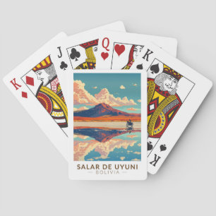Uyuni Salt Flat Bolivia Motorcycle Travel Art Playing Cards