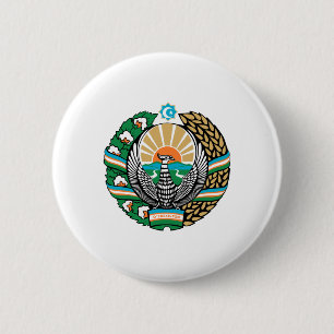 Uzbek coat of arms 6 cm round badge