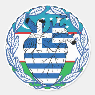 Uzbek Uzbekistan Greek Independence Greek Greece Classic Round Sticker