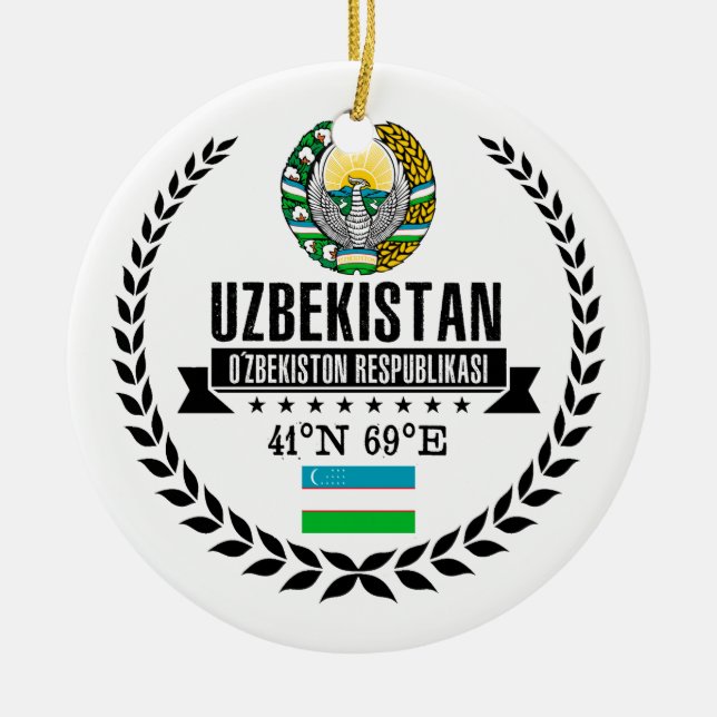 Uzbekistan Ceramic Tree Decoration (Front)