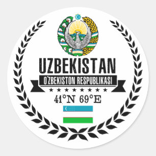 Uzbekistan Classic Round Sticker